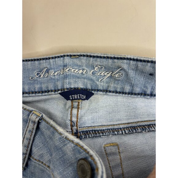 American Eagle Artist Sz 6 (Actual 29x31) Light Wash Boot Distressed Jeans EUC - Picture 3 of 13